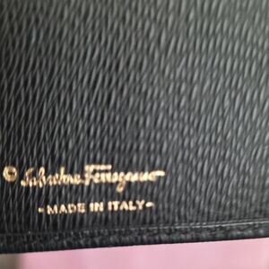 Salvatore Ferragamo Textured Black Leather Wallet